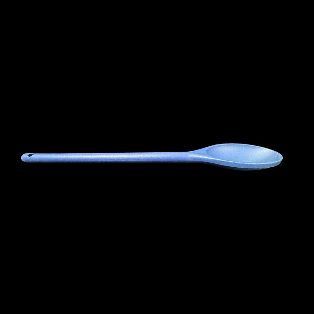 Blue Cooking Spoon Solid Plain Kitchen Utensil Single Item Durable Handle